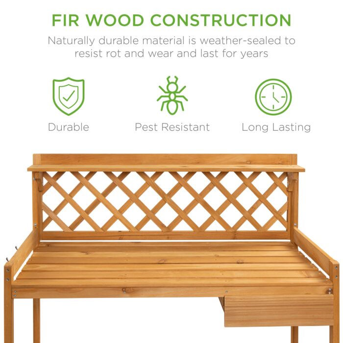 Best Choice Products Outdoor Wooden Garden Potting Bench - Image 2