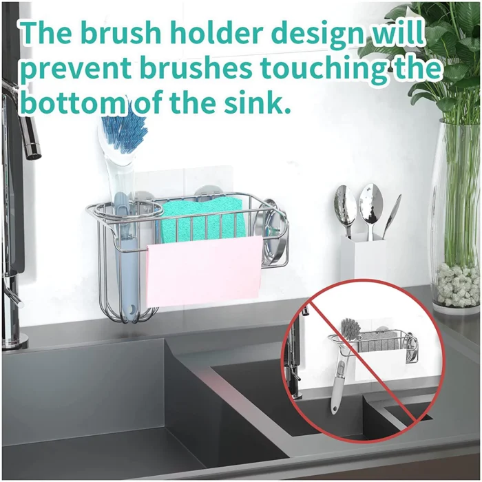 HapiRm Sink Caddy Sponge Holder for Kitchen Sink - Image 2