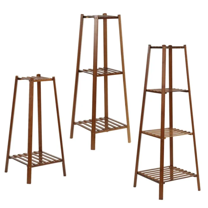 Tall Bamboo Plant Stand, Flowerpot Display Rack - Image 3