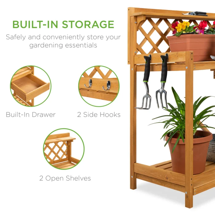 Best Choice Products Outdoor Wooden Garden Potting Bench - Image 3
