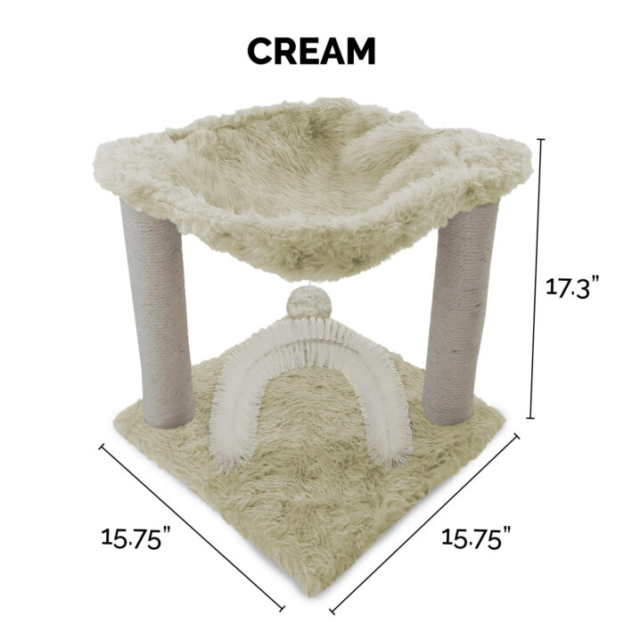 FurHaven Pet Products Tiger Tough Plush Cat Hammock, Cream - Image 3