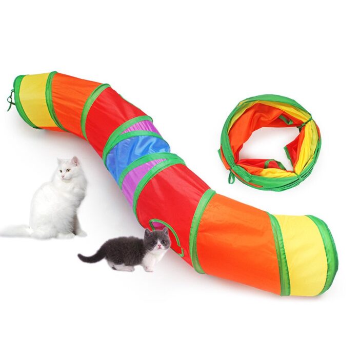Carkira Cat Toy with Ball, Interactive Peek-a-Boo Colorful S Tunnel for Indoor Cats - Image 2