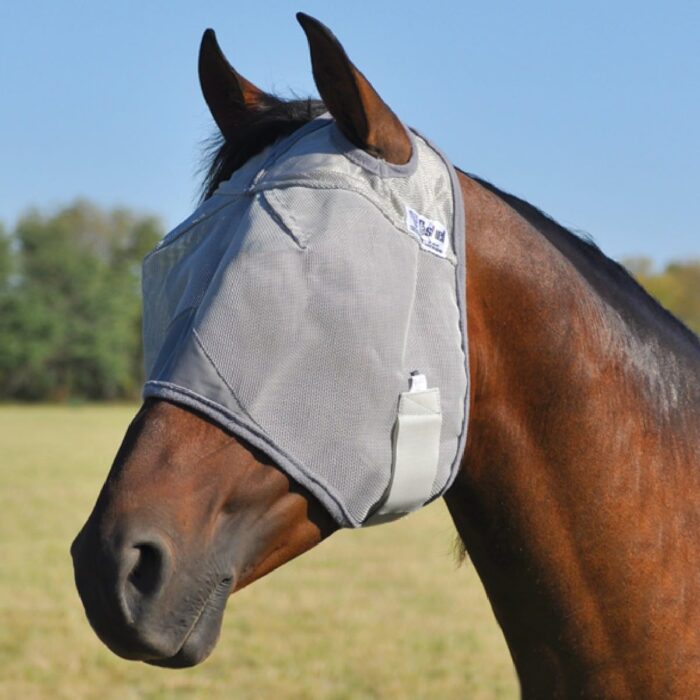 Cashel Crusader Standard Fly Mask No Ears or Nose Gray - Siz