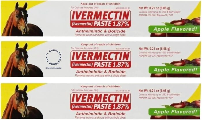 Ivermectin Paste - Horse Wormer 6.08 Grams (3-Pack) + TL Bundles Sticker Included