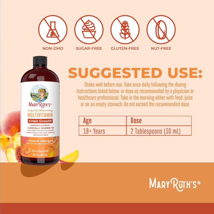 MaryRuth Organics Liquid Multivitamin + Lustriva® Hair Growth for Women - Image 3