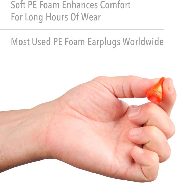 Howard Leight by Honeywell Maximum Disposable Earplugs Box, 200 Pair,Orange - Image 3