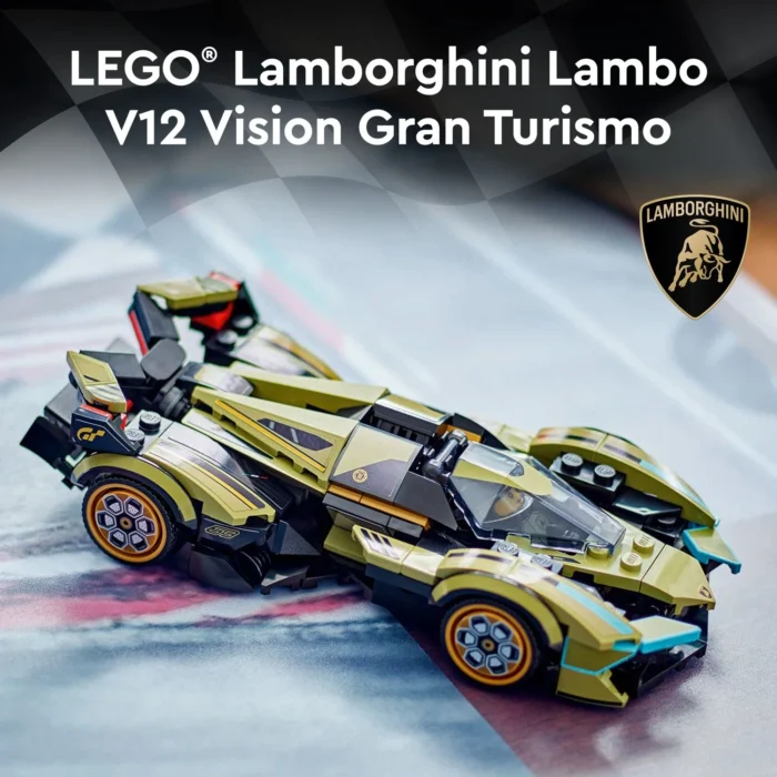 LEGO Speed Champions Lamborghini Lambo V12 Vision GT Super Car, Formula 1 Vehicle Toy, Driving Playset, Buildable Model Set for Kids, Lamborghini Car, Gift for Kids and Gaming Fans, F1 Toy Car, 76923 - Image 2