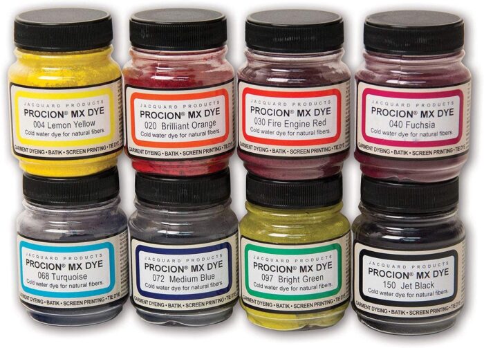 Jacquard Procion Tie Dye Powder 8-Color Set 2/3oz Jars