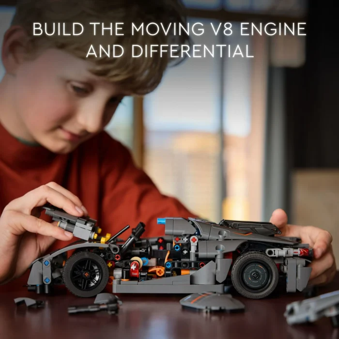 LEGO Technic Koenigsegg Jesko Absolut Grey Hypercar, Sports Car Building Toy Set for Boys and Girls, Vehicle Racing Car for Kids, Buildable Model Kit, Sports Car Toy, Motor Enthusiasts’ Gift, 42173 - Image 3