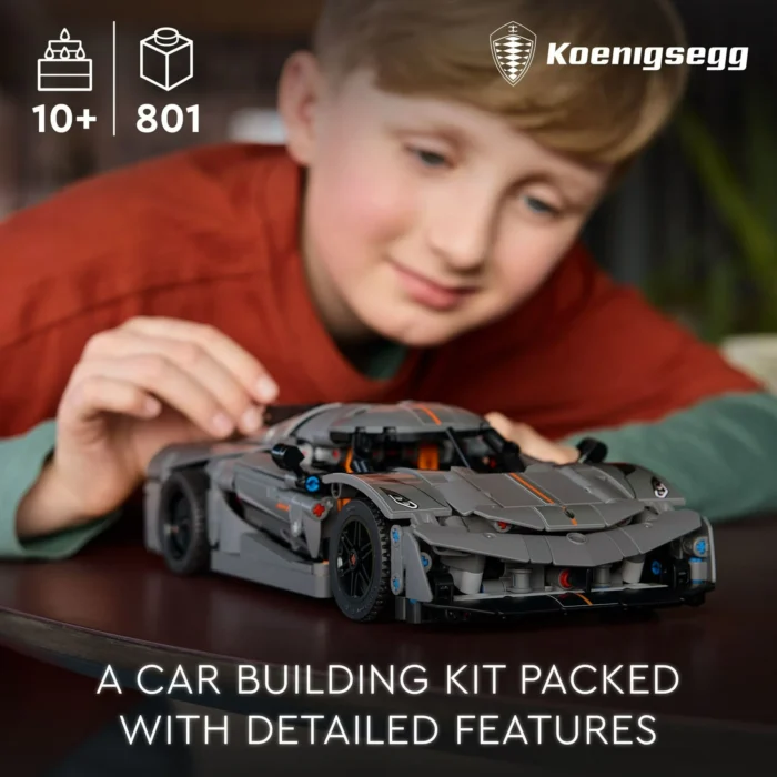 LEGO Technic Koenigsegg Jesko Absolut Grey Hypercar, Sports Car Building Toy Set for Boys and Girls, Vehicle Racing Car for Kids, Buildable Model Kit, Sports Car Toy, Motor Enthusiasts’ Gift, 42173 - Image 2
