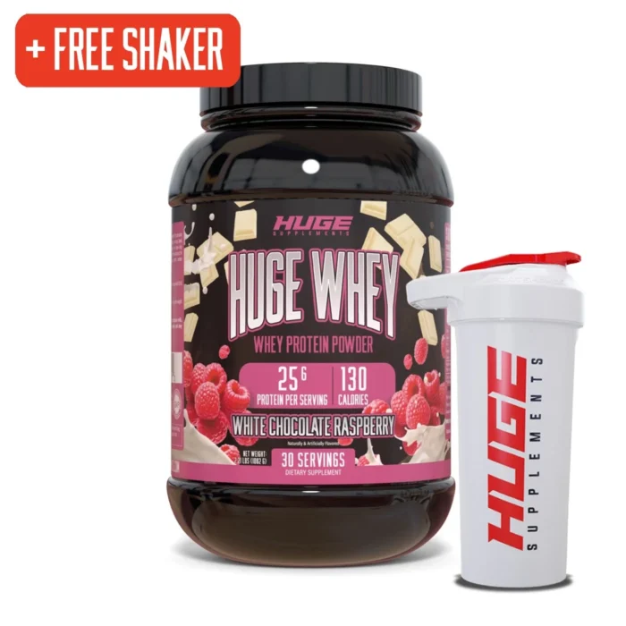 Huge Supplements, Whey Protein Concentrate Powder, 25g Protein Per Serving, 5g BCAA's, Improved Mixability (30 Servings)